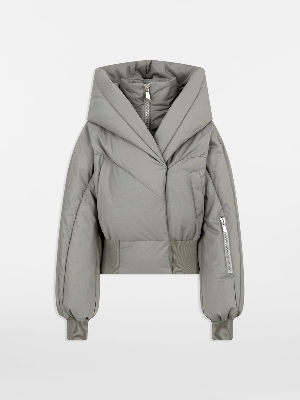 Taupe grey puffer jacket