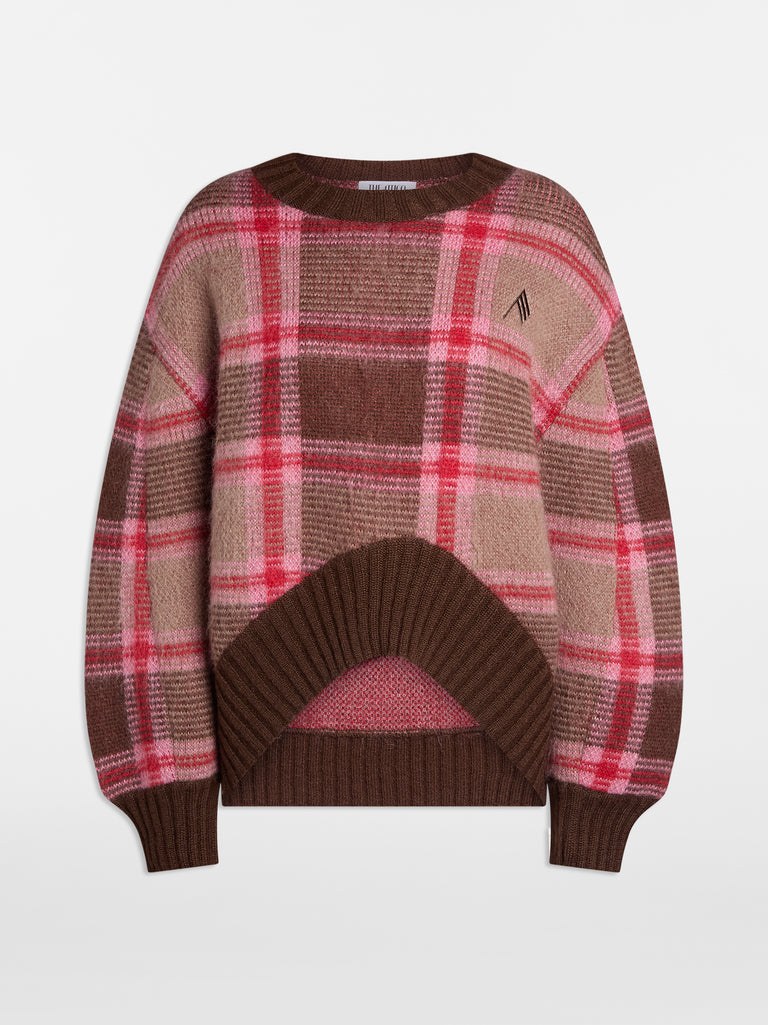 Maglione coffee e pink