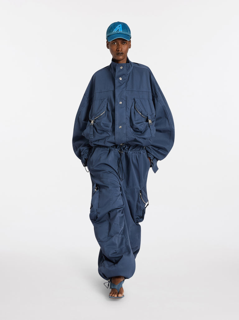Pantalone lungo cargo washed blue