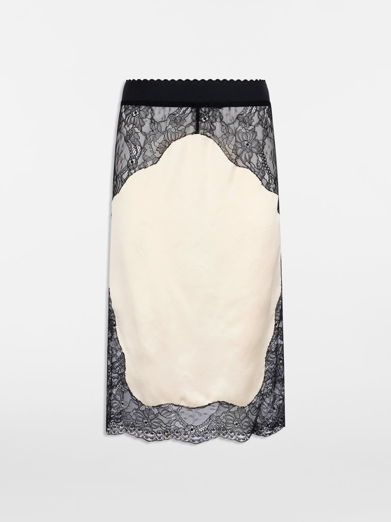 Gonna midi black e ivory