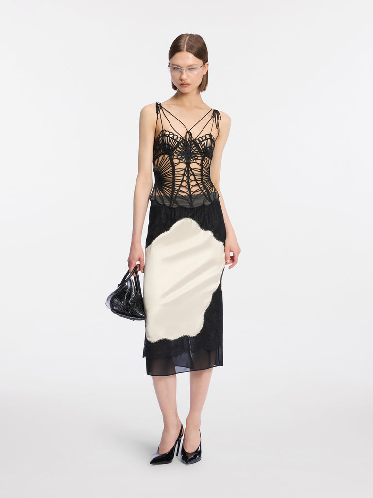 Gonna midi black e ivory