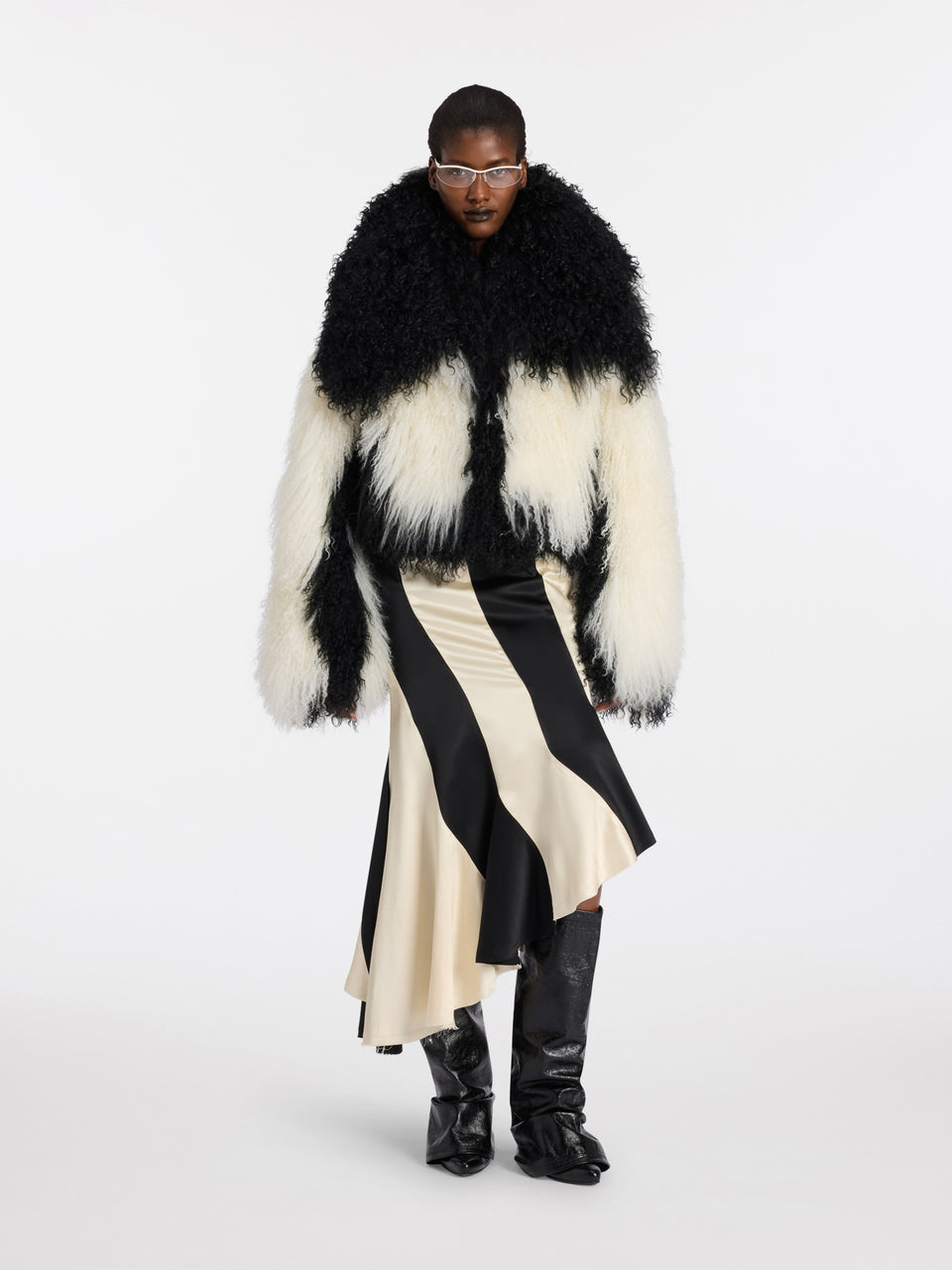 Gonna midi black e ivory