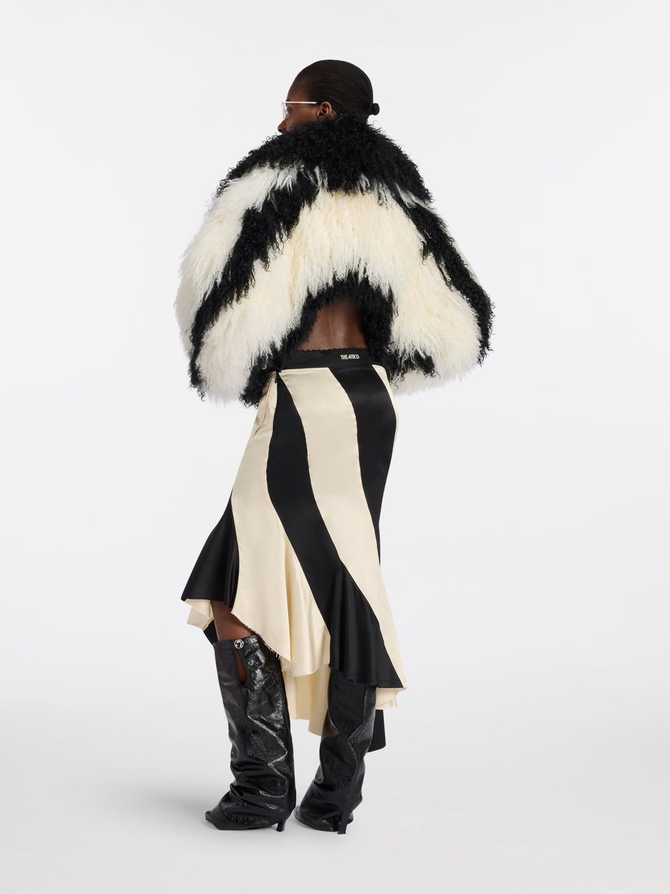 Gonna midi black e ivory
