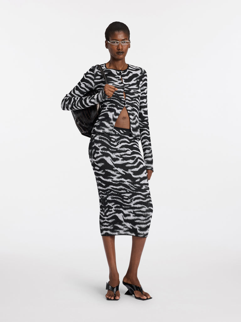 Gonna midi white e black