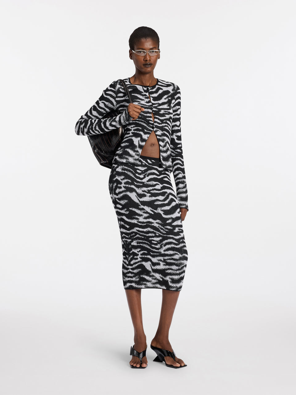 Gonna midi white e black