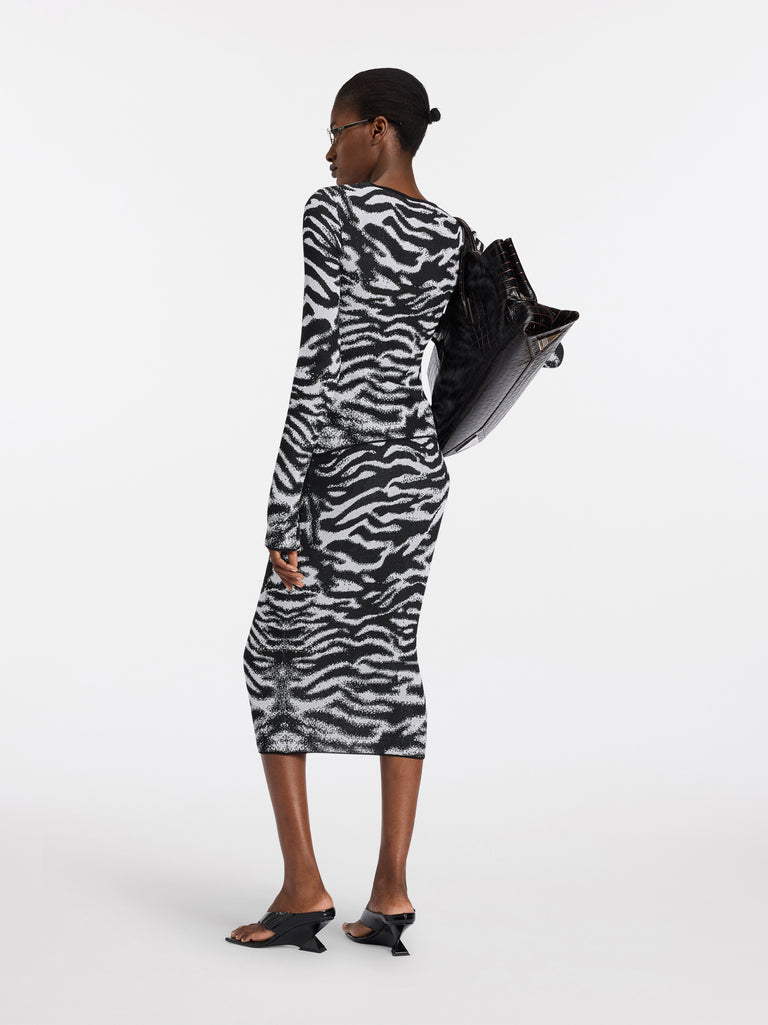 Gonna midi white e black