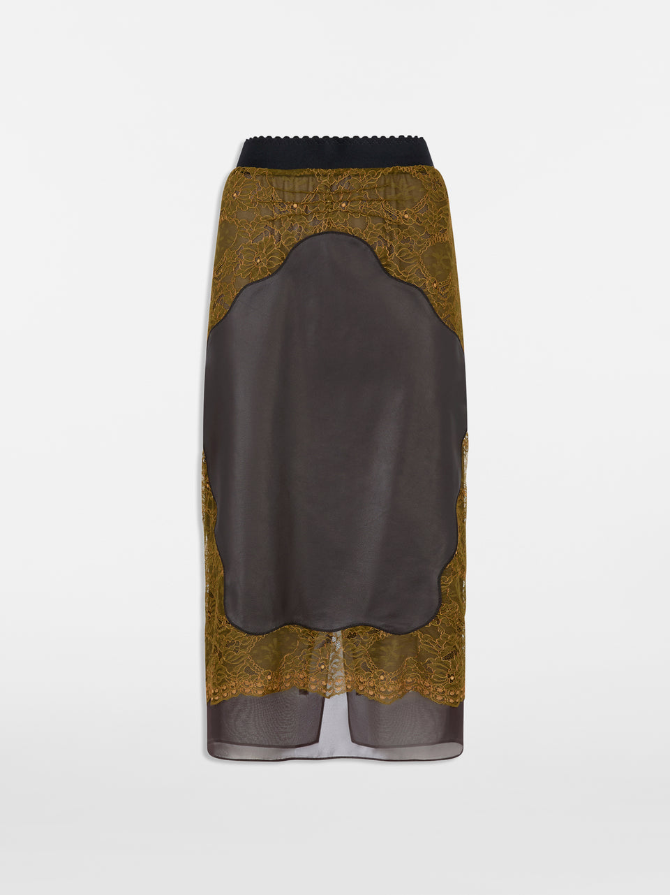 Gonna midi dark green e dark brown