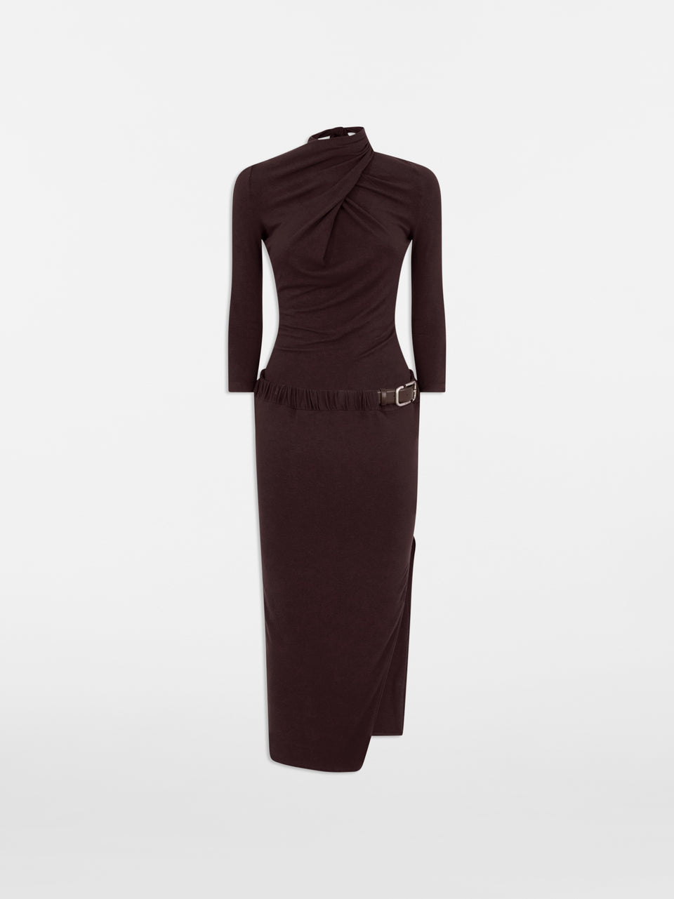 Dark brown midi dress