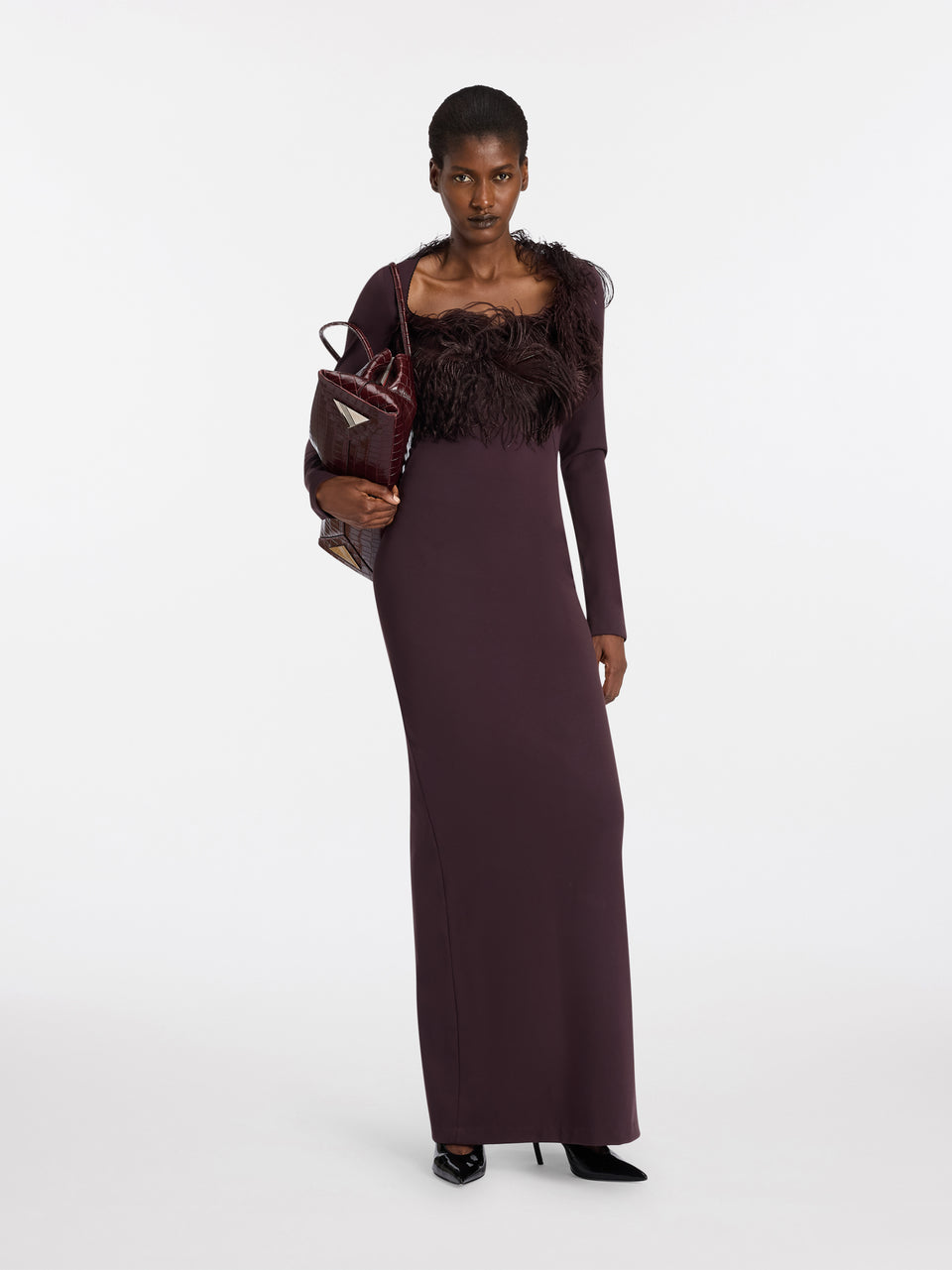 Dark brown maxi dress