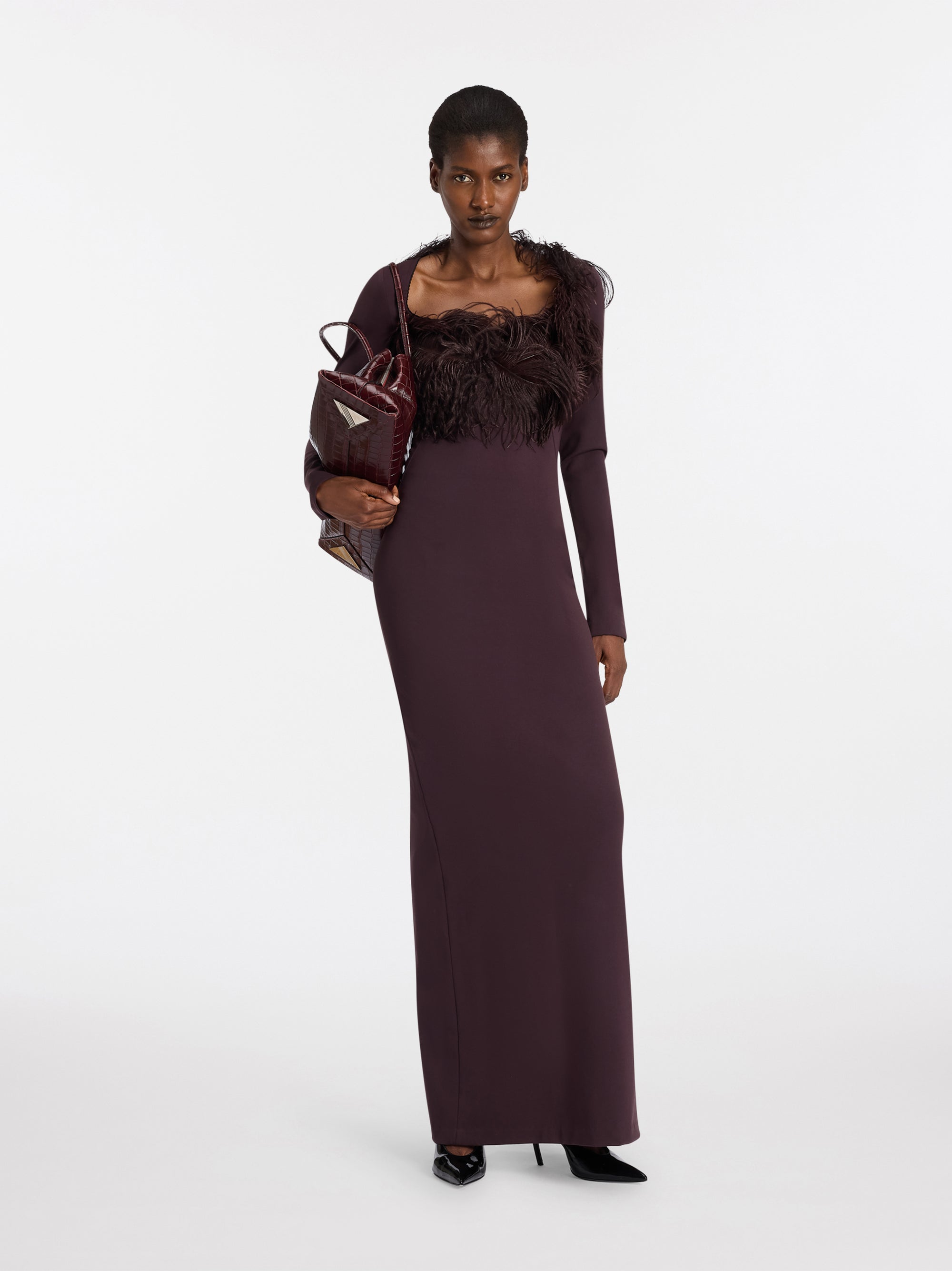 Dark brown maxi dress
