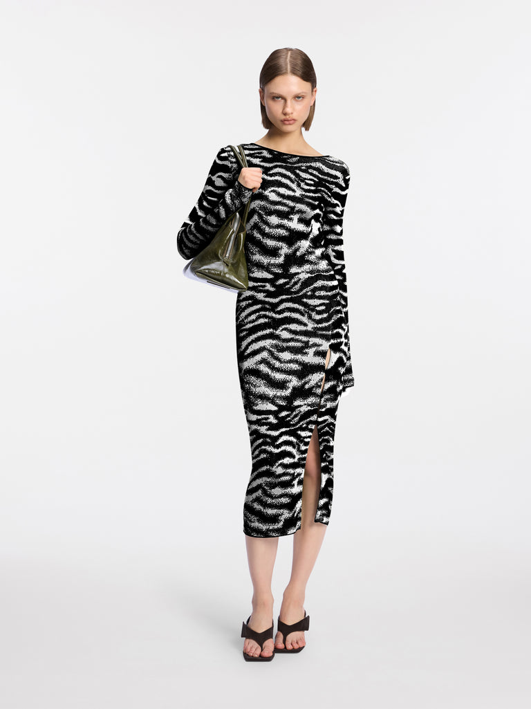 Abito midi white e black