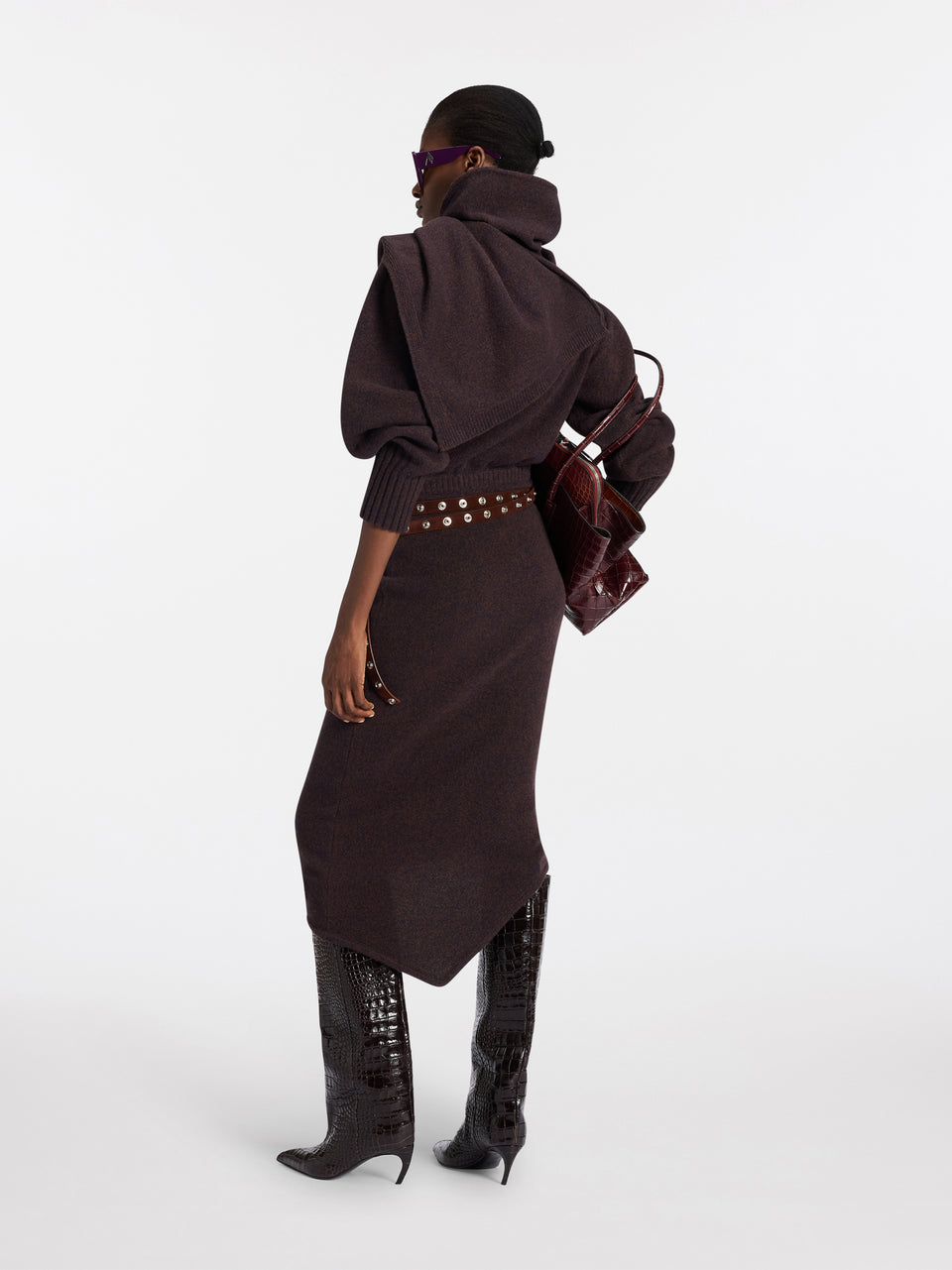 Brown midi dress