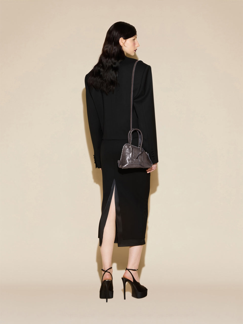‘‘La Sant Ambroeus Mini‘‘ pearl grey top handle
