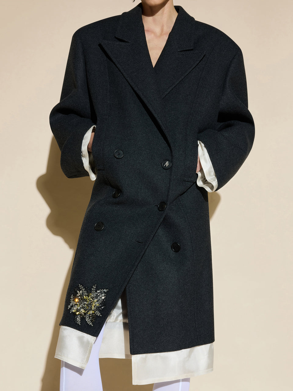 Cappotto melange dark grey