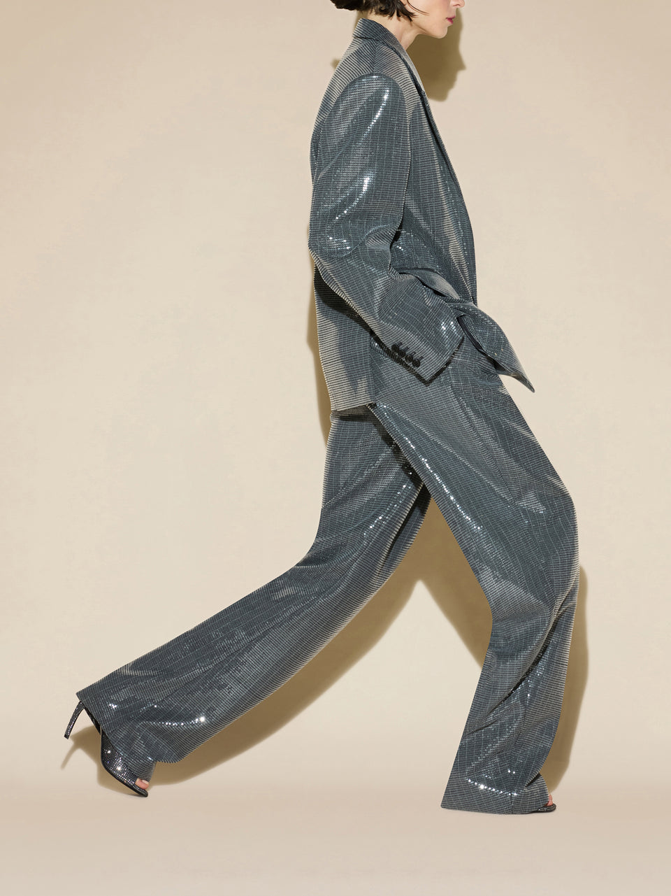 Pantalone lungo dark grey e milk