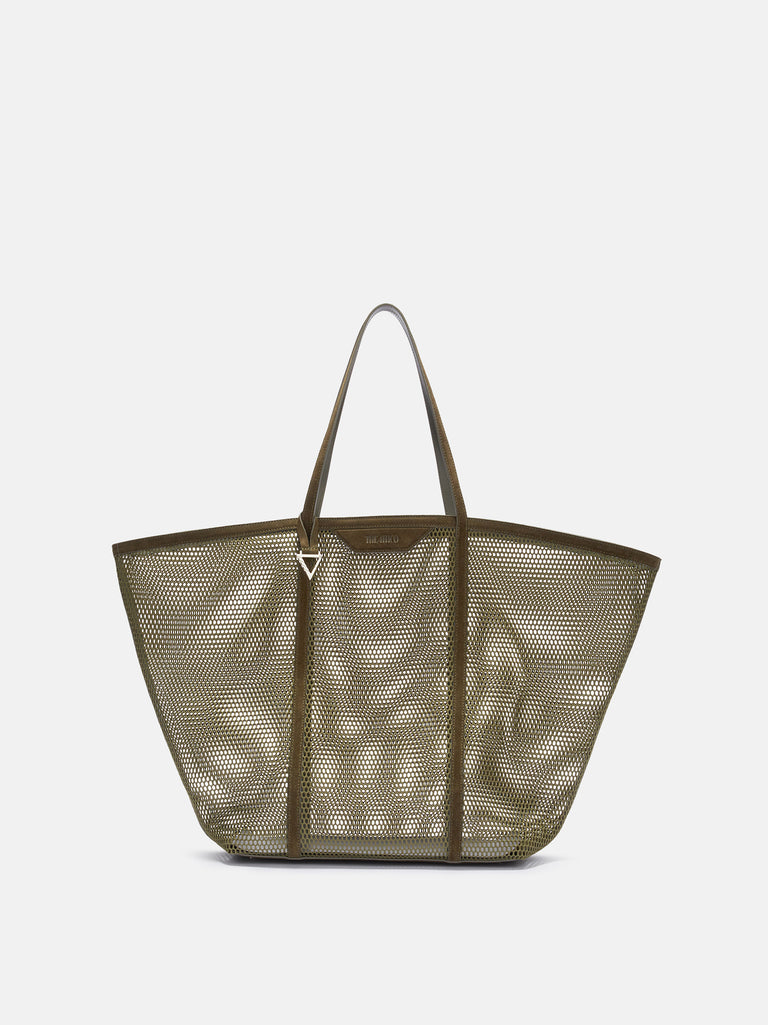 ''Via del Mare'' military green tote bag