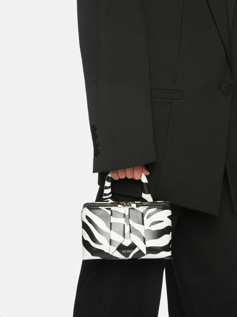 Shop Attico ''friday'' White And Black Mini Handbag In White/black