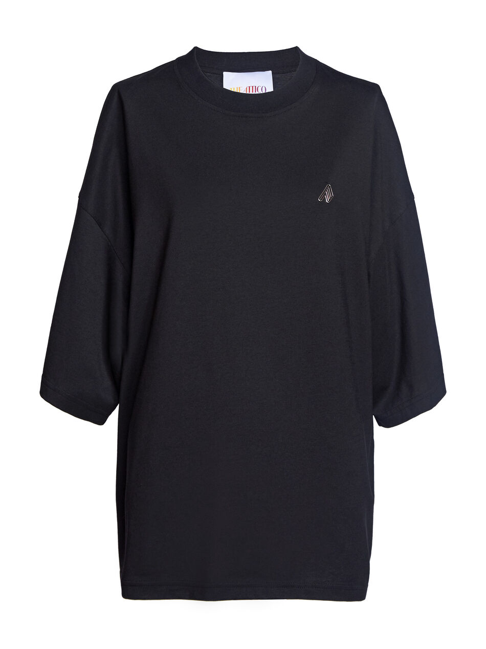 THE ATTICO "Cara" black t-shirt BLACK 212WCT50C023100