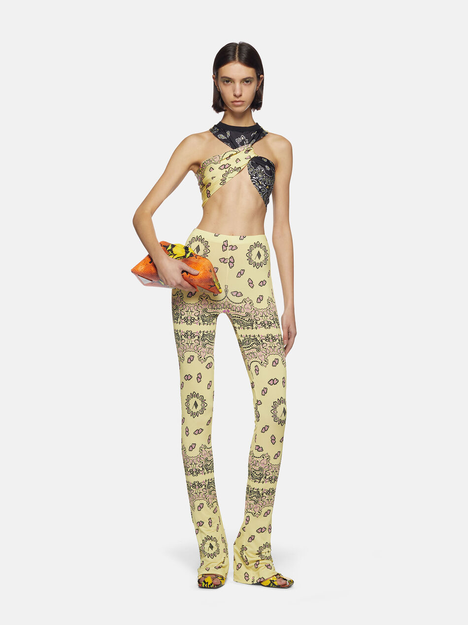 THE ATTICO "Asahi" black and yellow bandana top BLACK/BANANA 238WCT196E084P540