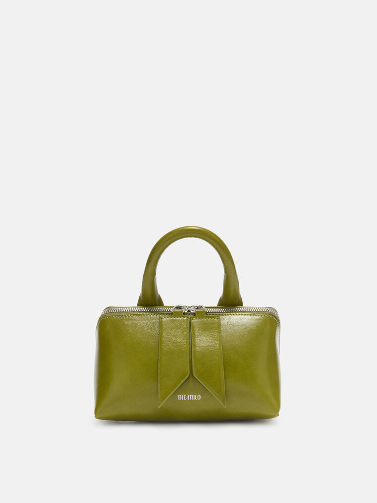 Attico Mini Friday Leather Top Handle Bag In Green