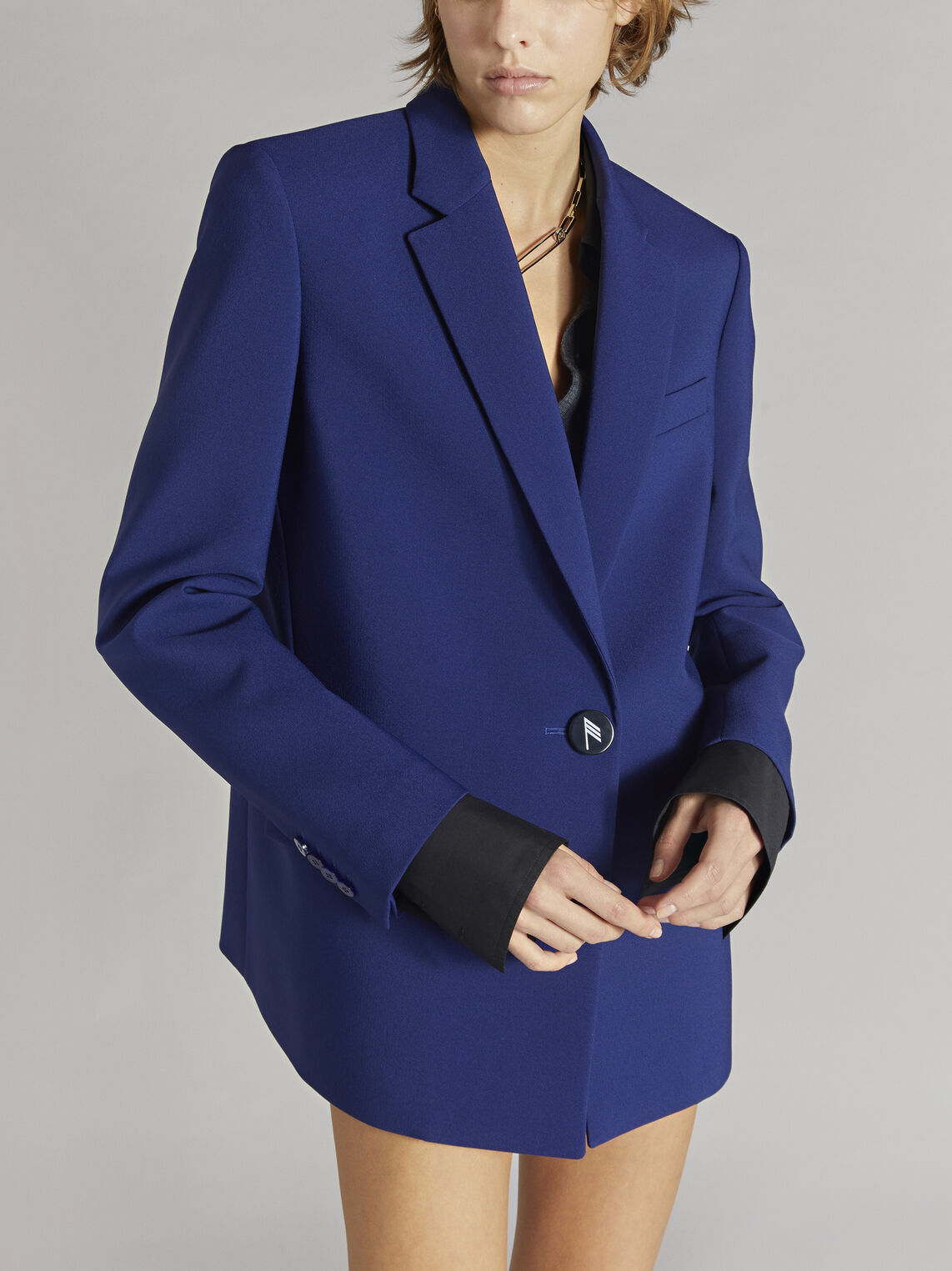 THE ATTICO "Bianca" blue navy blazer jacket 2