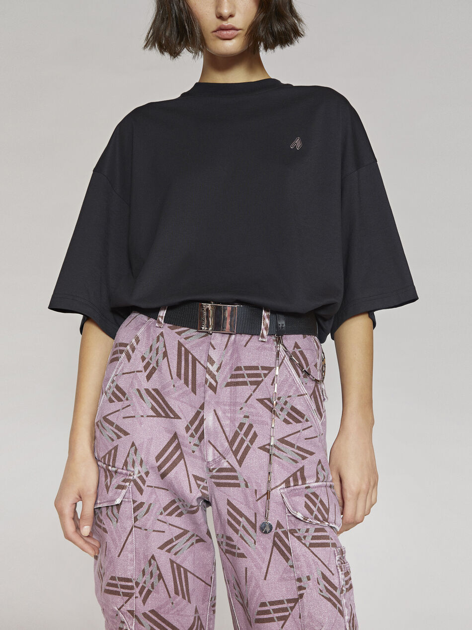 THE ATTICO "Cara" black t-shirt BLACK 212WCT50C023100