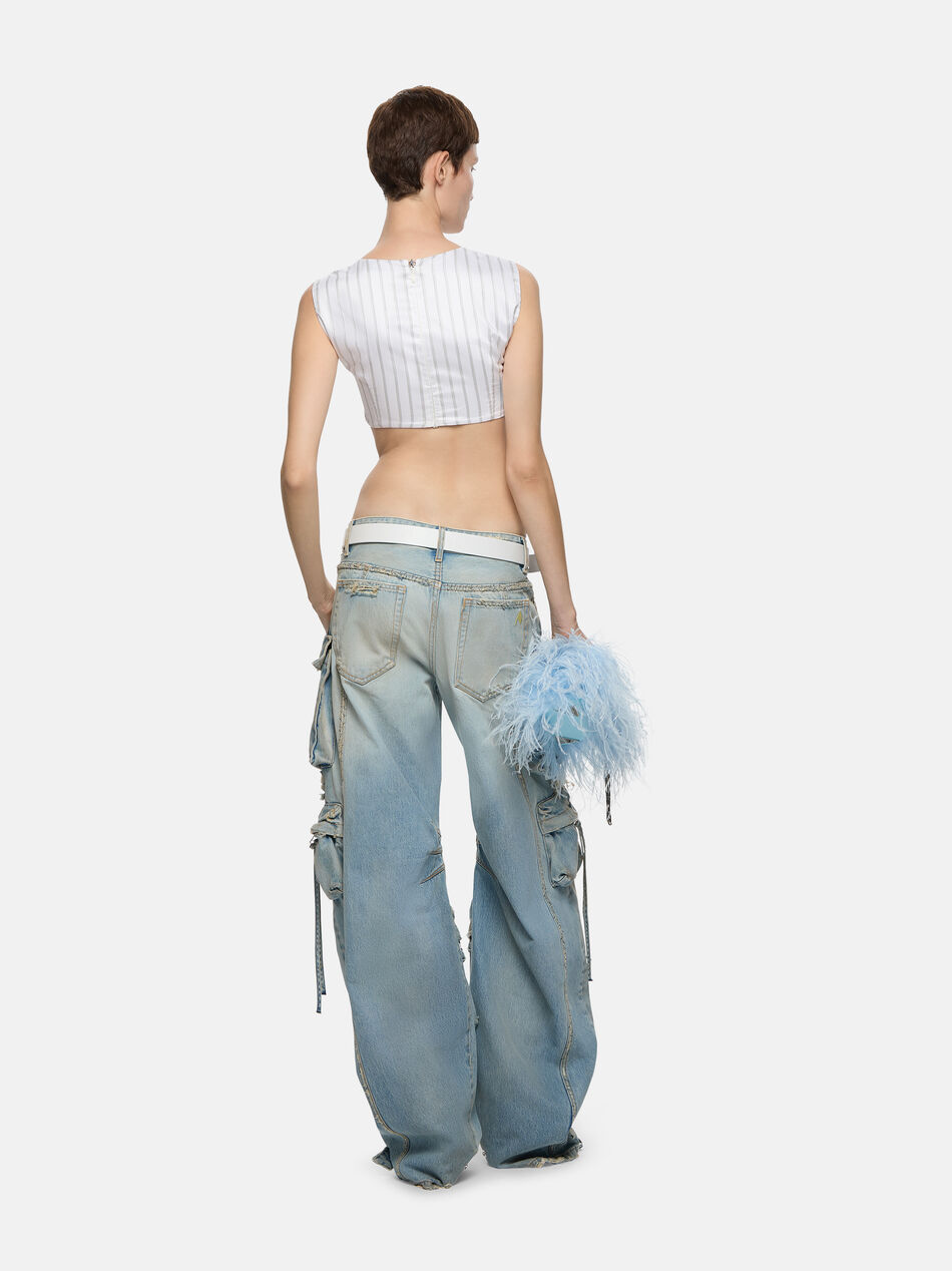 ''Fern'' faded light blue long pants for Women | THE ATTICO®