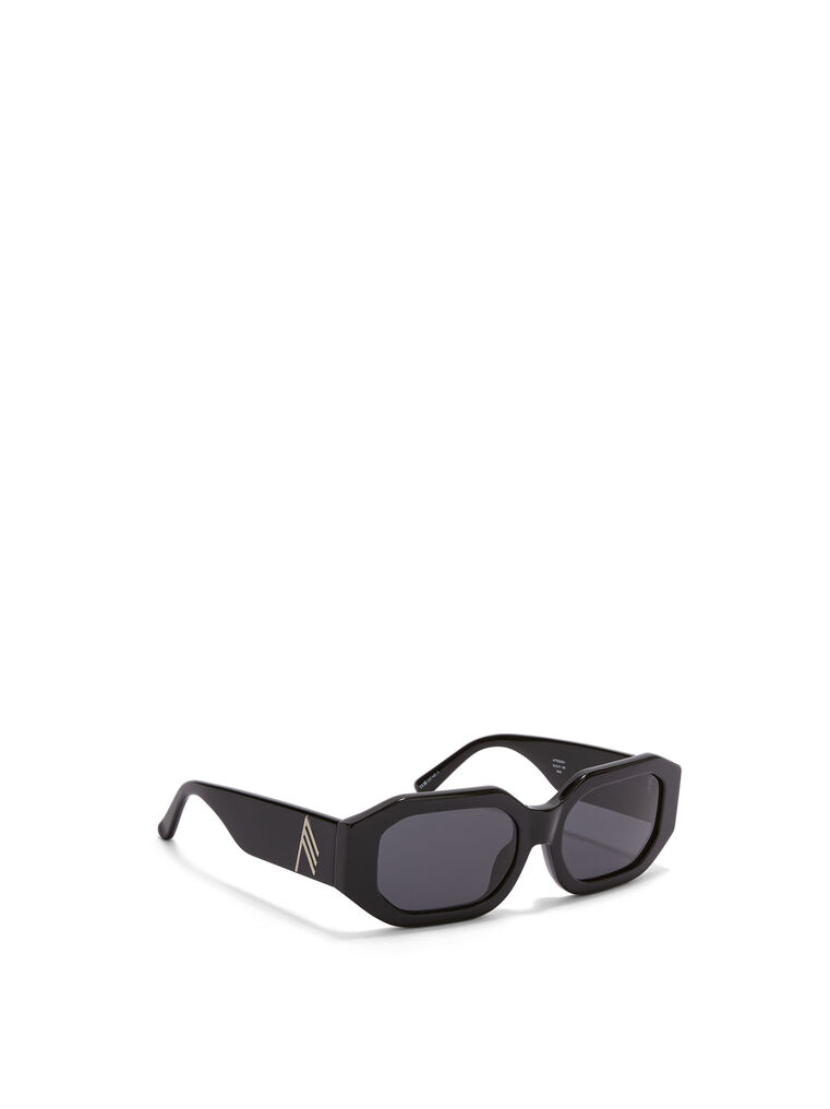 Shop Attico ''blake'' Black Sunglasses In Black/silver/grey