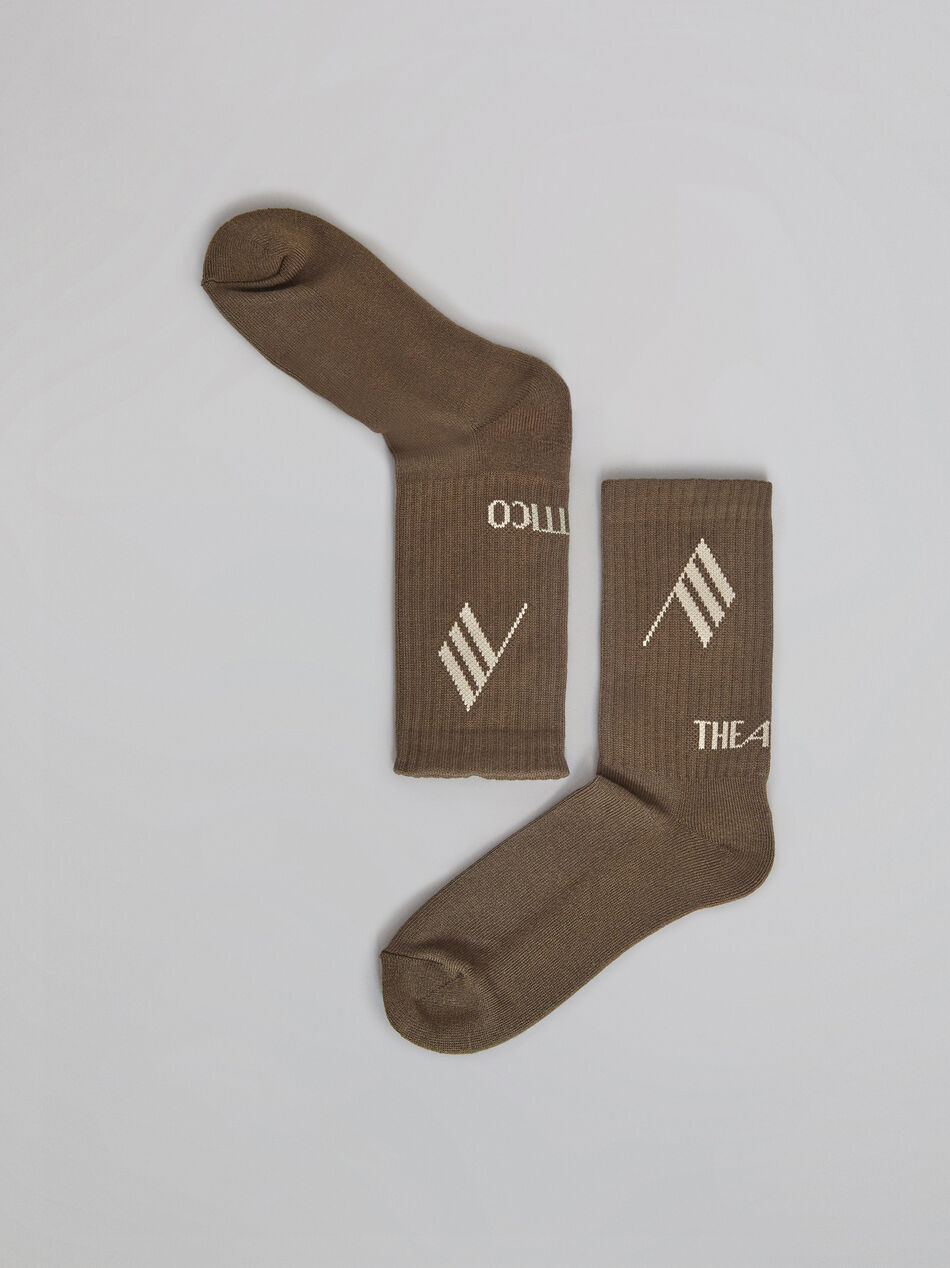 THE ATTICO Army bicolor sponge short socks ARMY 212WAK01C030201