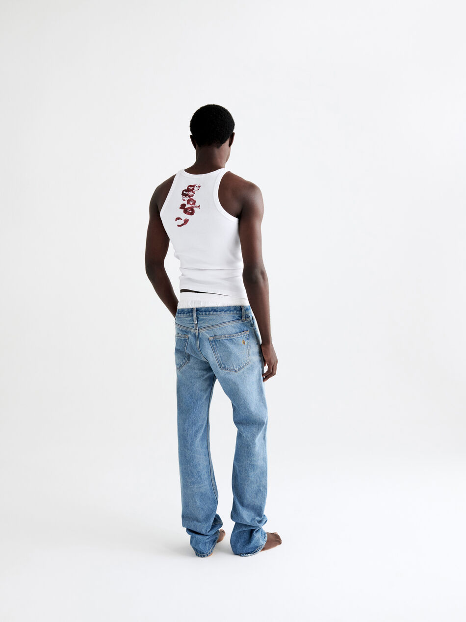 THE ATTICO Tank top white and burgundy White/Burgundy SPEWCT000276J050P821