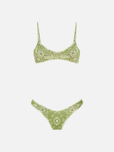 THE ATTICO Green, military green and white bikini Green/military green/white SPEWBB90PA48P824