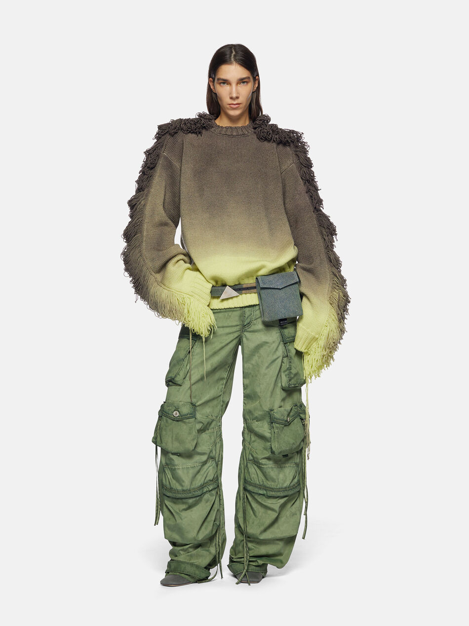 THE ATTICO "Rundie" lime multishades sweater LIME MULTISHADES 238WCK88KW041570