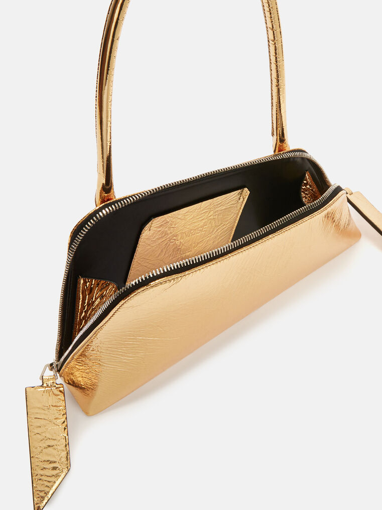 Shop Attico ''sunrise'' Gold Shoulder Bag In Hot Gold