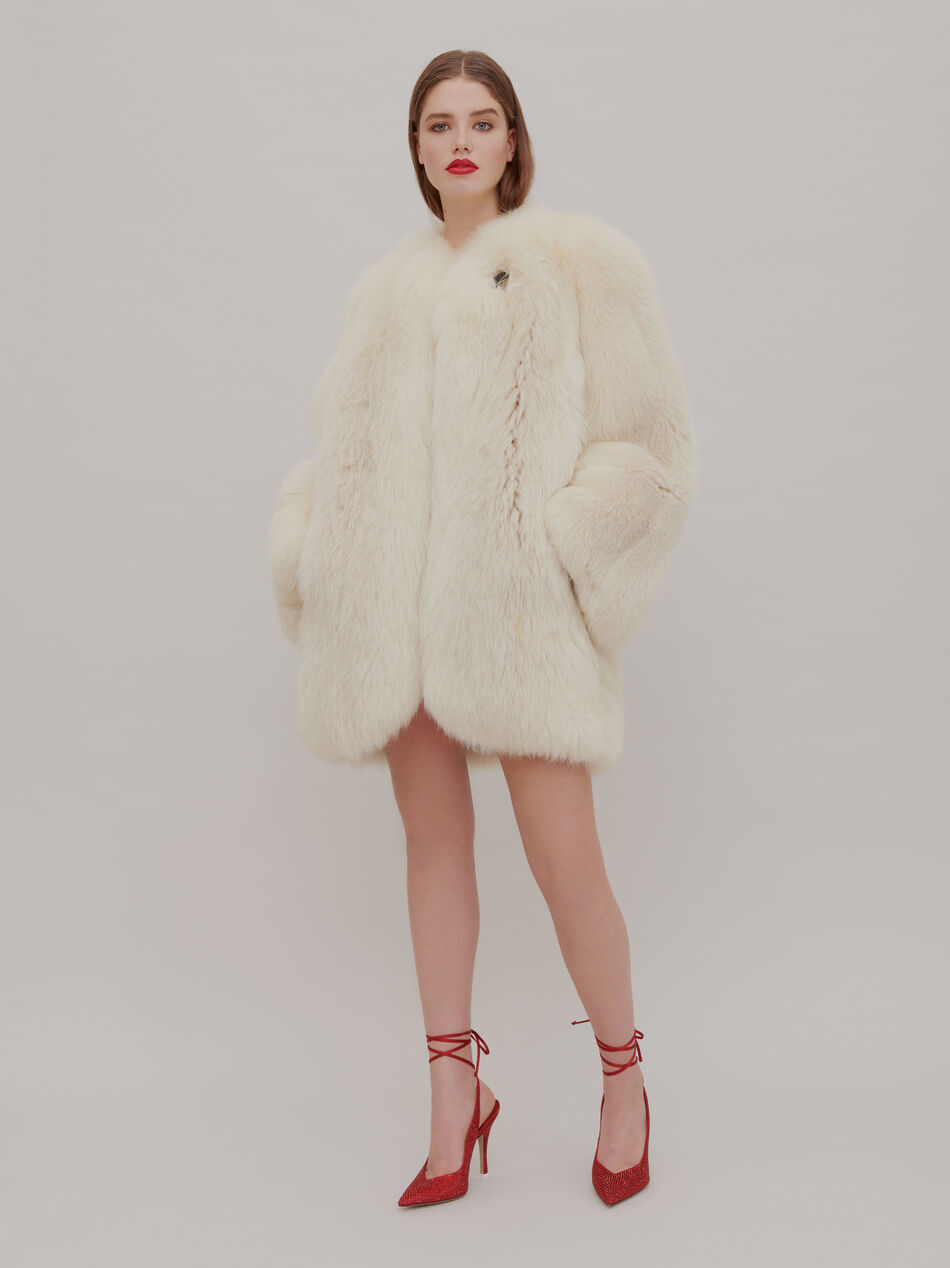 The Attico "Call Me Back" upcycled coat ICE 202WCX02F001042