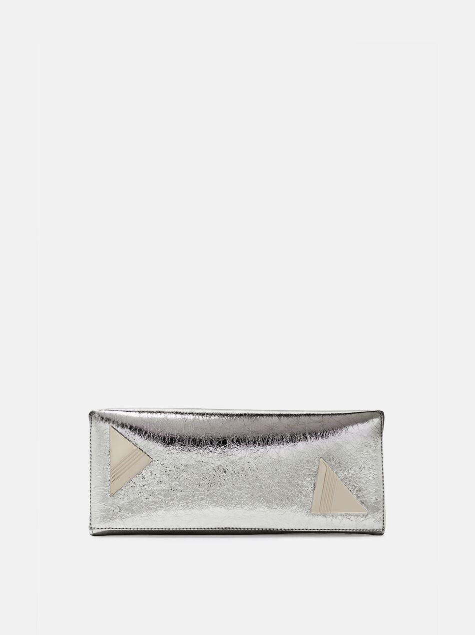 THE ATTICO ''8.30 PM'' silver oversized clutch  SILVER 241WAH00001LBT070AA002
