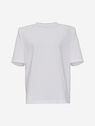 The Attico "Bella" white t-shirt with shoulder pads