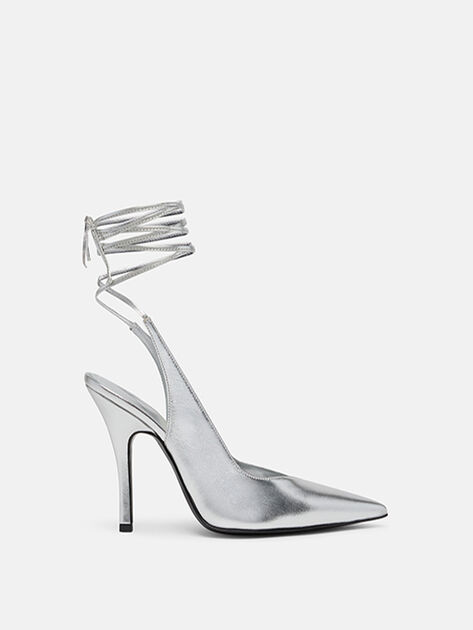 THE ATTICO ''Venus'' silver slingback SILVER 227WS032L017002