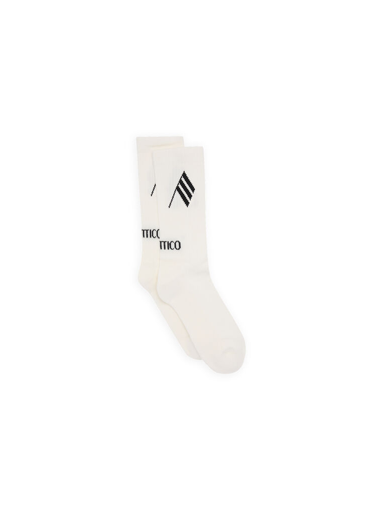 Shop Attico Short Length Socks In White/black
