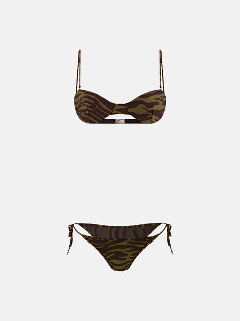 THE ATTICO Dark green and dark brown bikini Dark green/dark brown 250WBC00004PAA014PR997