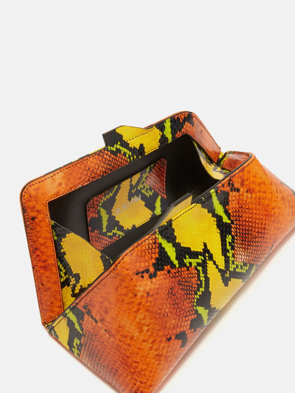 THE ATTICO "8.30PM" orange, black, yellow, green oversized clutch ORANGE/BLACK/YELLOW/GREEN 236WAH01EL003547
