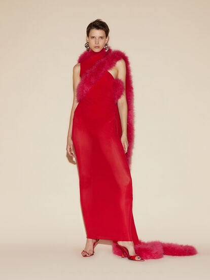 Vibrant red long dress for Women | THE ATTICO Vibrant red long dress for Women | THE ATTICO