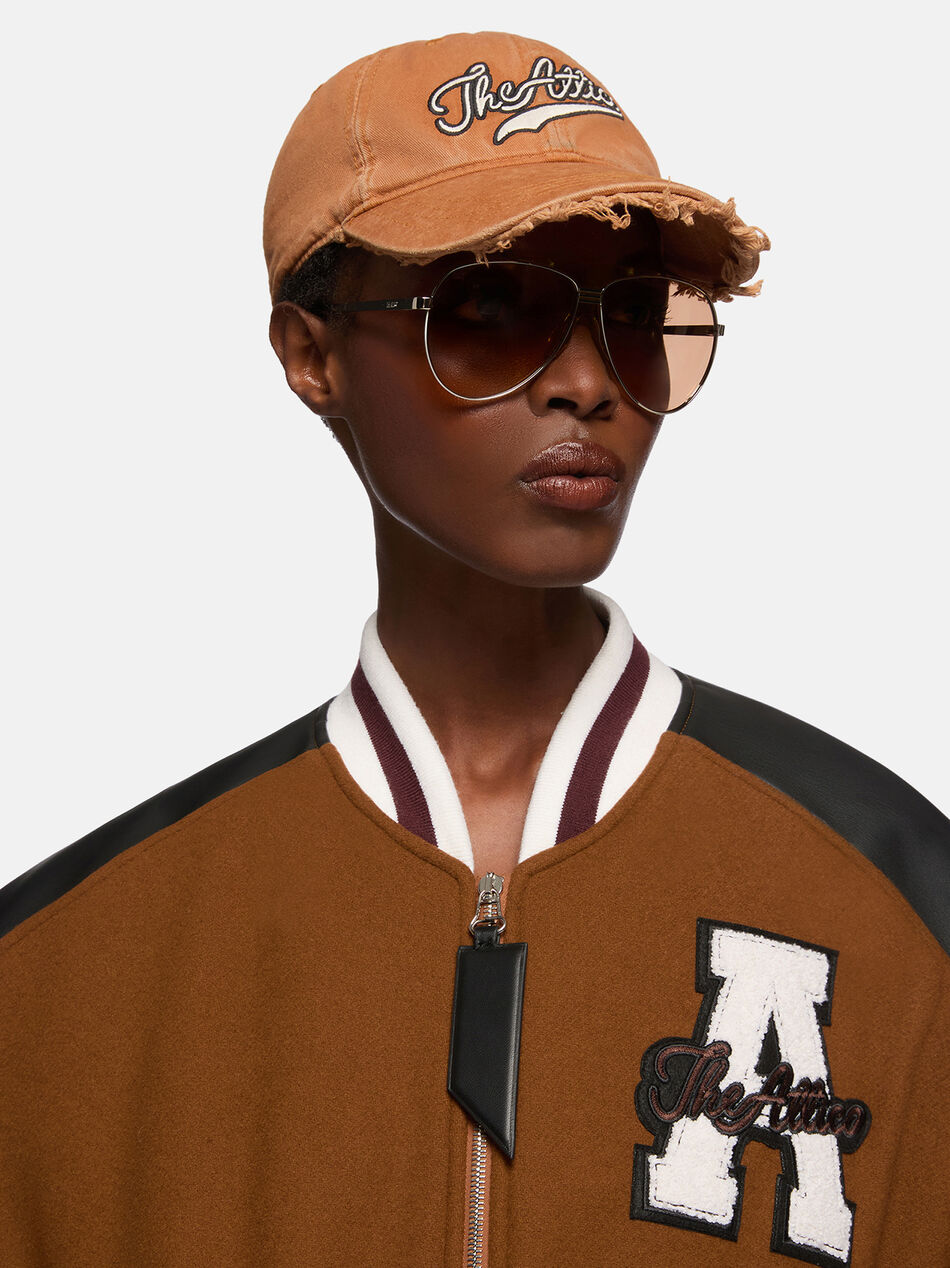 THE ATTICO Fume, silver and brown sunglasses Fume/silver/brown 251WAS00036MET008AA683