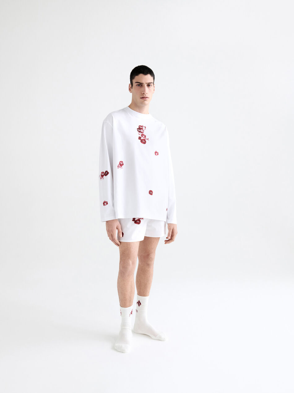 THE ATTICO T-shirt white and burgundy White/Burgundy SPEWCT000246J025P821