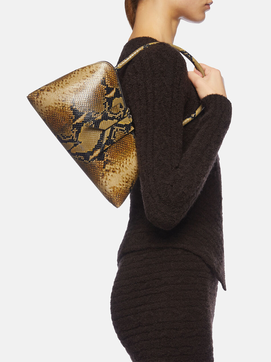 THE ATTICO ''Sunrise'' black and sahara shoulder bag BLACK / SAHARA 251WAH00042LBT003PR202
