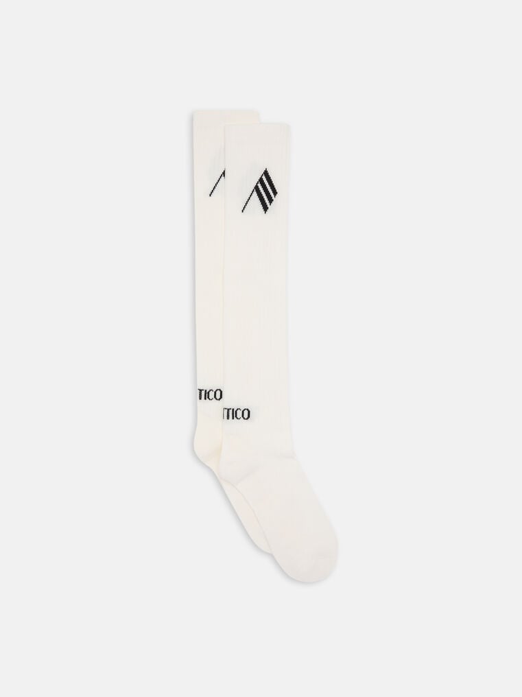Attico White And Black Long Lenght Socks In White/black