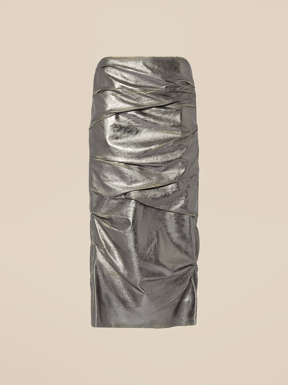 THE ATTICO Silver midi skirt SILVER 246WCS215L094002