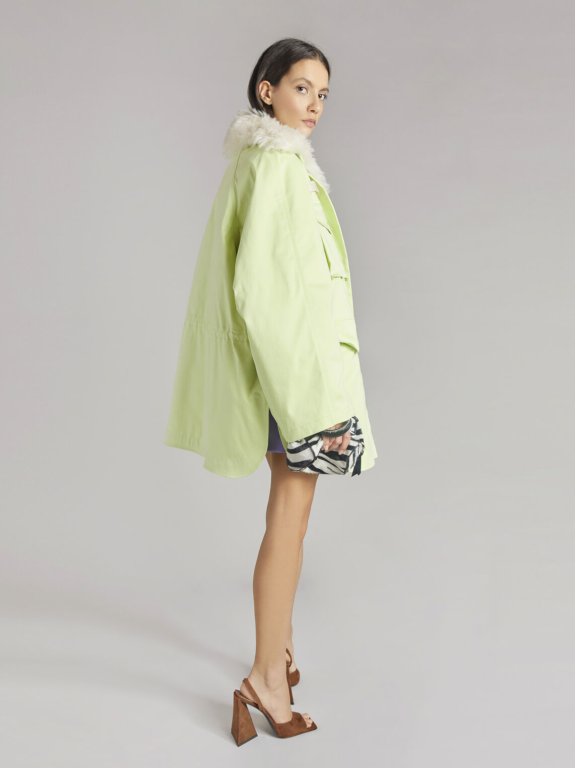 THE ATTICO "Janet" pale yellow field jacket 3