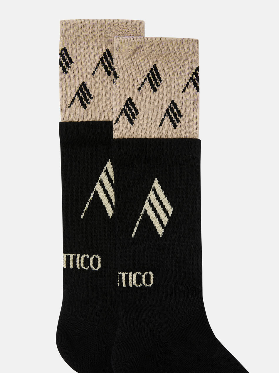 THE ATTICO Black and white double socks Black/white 260WAK00024CCC132AA414