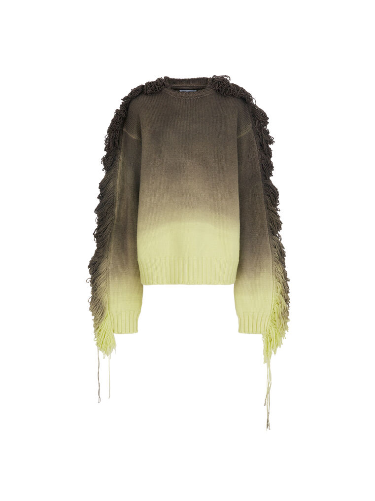 Shop Attico ''rundie'' Lime Multishades Sweater