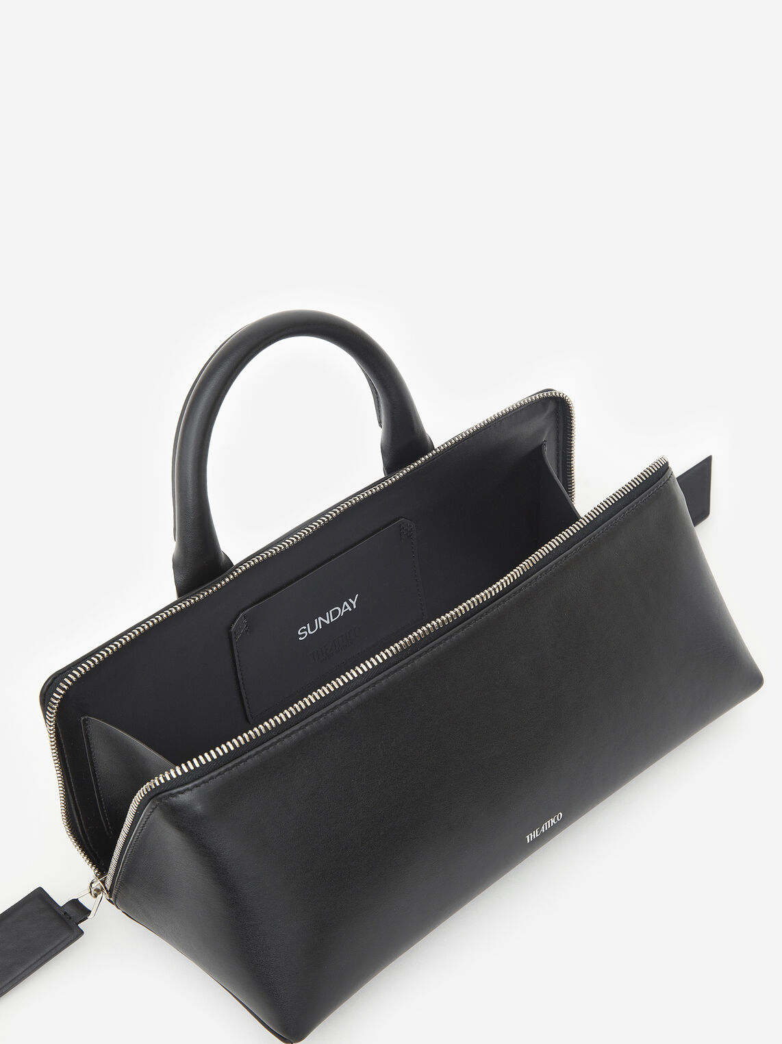 THE ATTICO ''Sunday'' black elongated everyday bag 5